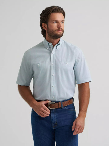 Wrangler George Strait Grove Green Bubbles Short Sleeve Button Down Shirt