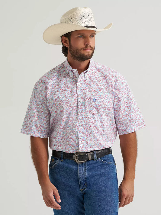 Wrangler Men's George Strait Fireworks Short Sleeve Button Down Shirt