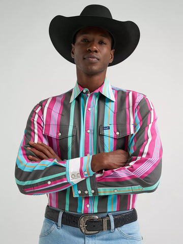 Wrangler Men's Desert Dusk Vintage-Inspired Brushpopper Western Snap Workshirt