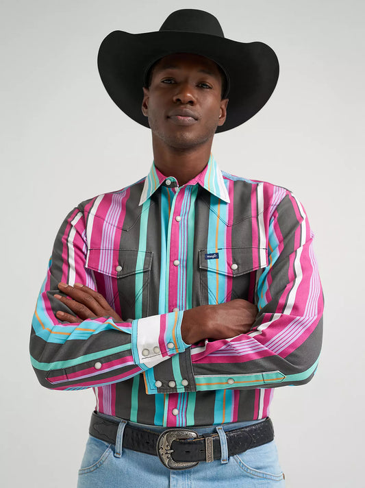Wrangler Men's Desert Dusk Vintage-Inspired Brushpopper Western Snap Workshirt