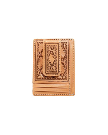 Nocona Men's Large Basket Weave Embossed Money Clip Style Wallet