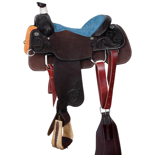 Circle Y Trinity Breakaway Roper Saddle, 14.5", Wide Fit