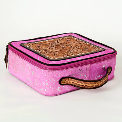 American Darling Hand Tooled Hair On Leather Jewelry Case