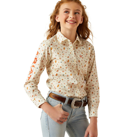 Ariat Girl's Sienna Allover Print Team Kirby Shirt