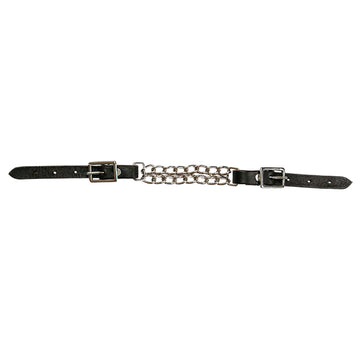 Leather Double Chain Curb Strap