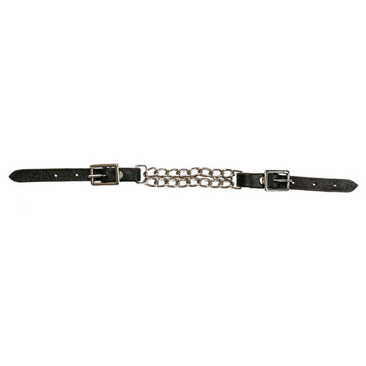 Leather Double Chain Curb Strap