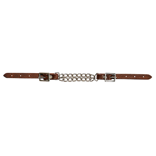 Leather Double Chain Curb Strap