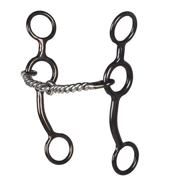 Dutton 2 Piece Mouth Twisted Wire Snaffle Short Swept Back Gag Bit
