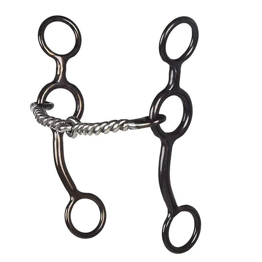 Dutton 2 Piece Mouth Twisted Wire Snaffle Short Swept Back Gag Bit