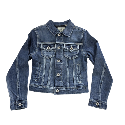 Grace in LA Girl's Denim Jacket with Embroidered Horse