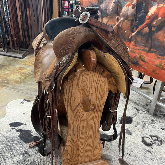 Used R Bar B Ranch Cutter Saddle, 16.5" Seat