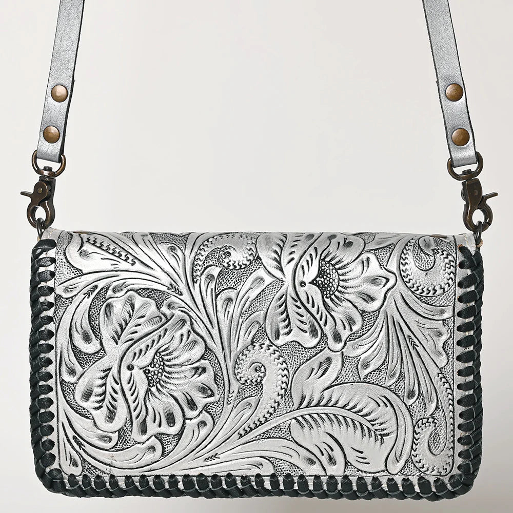 American Darling Hand Tooled Leather Clutch Bag
