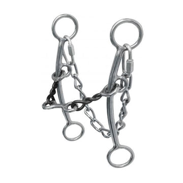 Sweet Iron Twisted Mouth Bit with Dogbone and Curb Chain