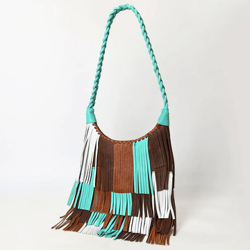 American Darling Multi Colored Fringe Leather Hobo Purse