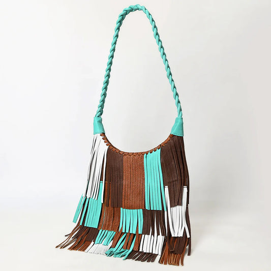 American Darling Multi Colored Fringe Leather Hobo Purse