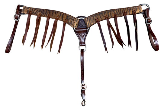 Scott Thomas 2" Tiger Leather Breast Collar w/Laces