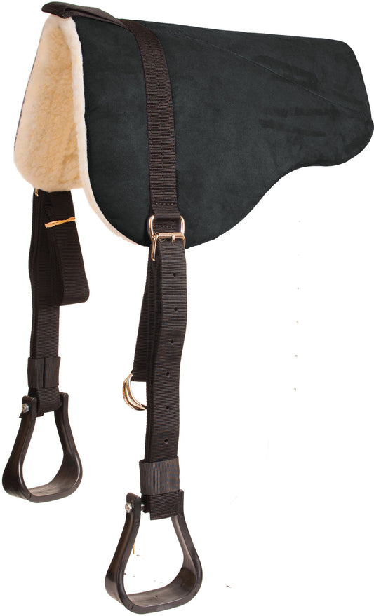 Mustang Faux Suede Bareback Pad w/Stirrups