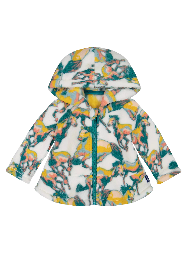 Wrangler Little Baby/Toddler Girl's Full Zip Ruffle Hem Hoodie