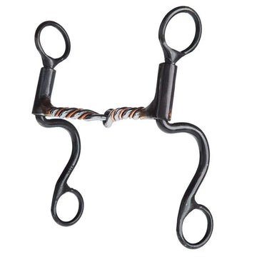 Dutton 2 Piece Twisted w/Copper Short S Calvary Cheek Bit