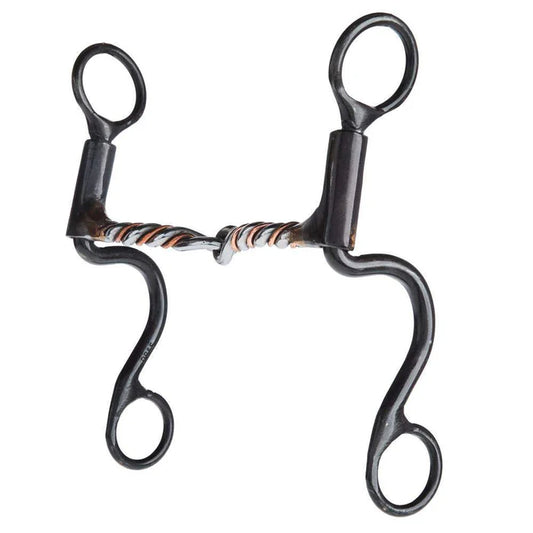 Dutton 2 Piece Twisted w/Copper Short S Calvary Cheek Bit