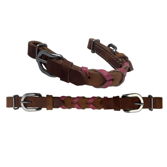 Leather Braided Curb Strap with Accent Leather