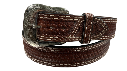 Twisted X Men's Brown Tooled Leather Belt