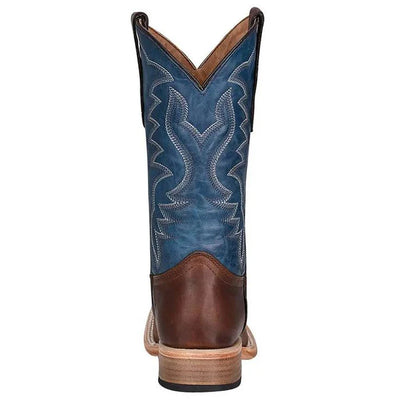 Circle G Teen Brown/Blue Embroidery Square Toe Western Boots