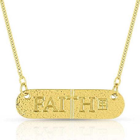 Montana Faith All Warrior Gold Bar Necklace