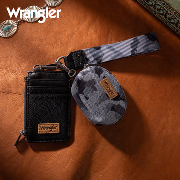 Wrangler Camo Print Dual Pouch Wristlet