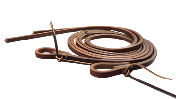 R Bar B Extra Heavy Harness Split Reins with Water Loops-1/2"X8'