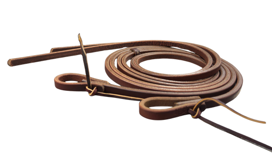 R Bar B Extra Heavy Harness Split Reins with Water Loops-1/2"X8'