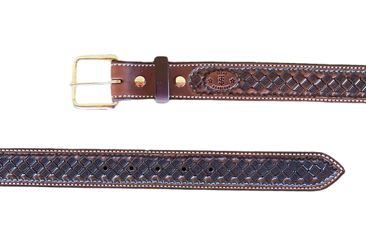 Texas Saddlery Men's Chocolate Waffle Belt
