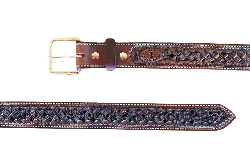 Texas Saddlery Men's Chocolate Waffle Belt