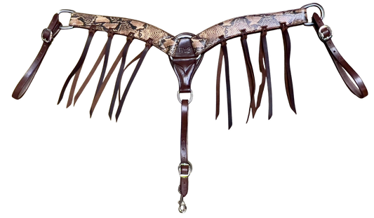 R Bar B Snake Print w/Lace 2" Breast Collar