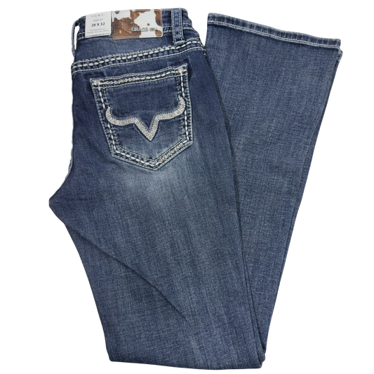 Grace in LA Women's Simple Stitches Bootcut Jeans