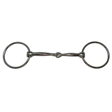 Diamond R Draft Snaffle Nickel Plated Loose Ring Bit