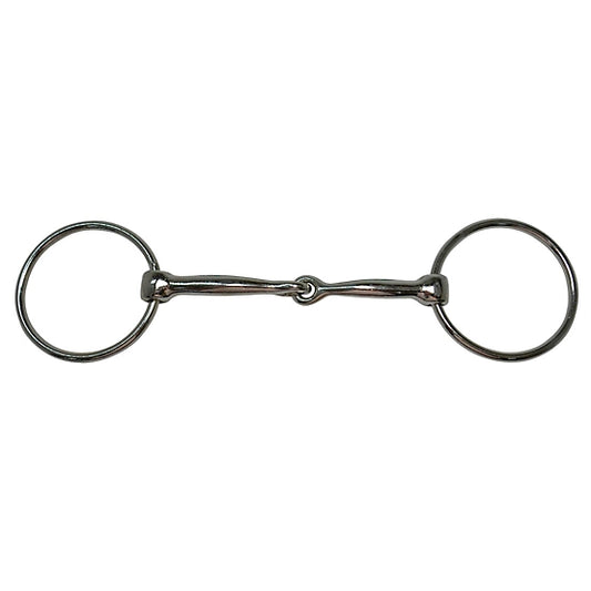 Diamond R Draft Snaffle Nickel Plated Loose Ring Bit