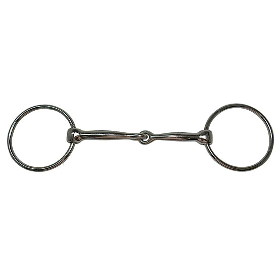 Diamond R Draft Snaffle Nickel Plated Loose Ring Bit