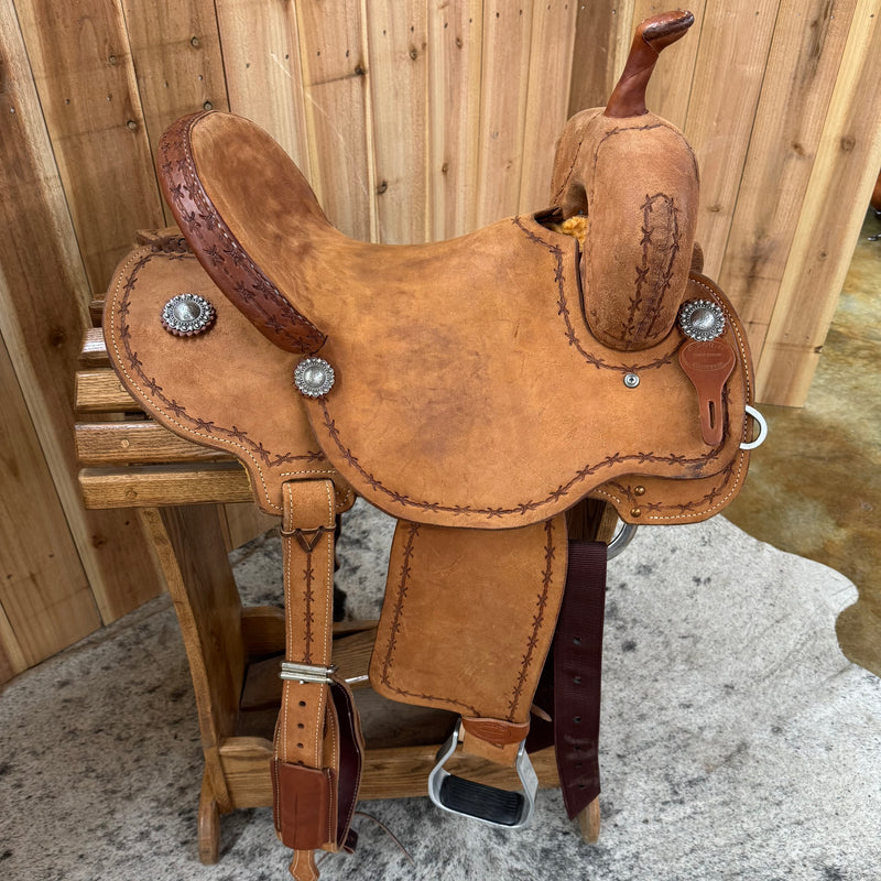 R Bar B Barrel Saddle, 15" Seat
