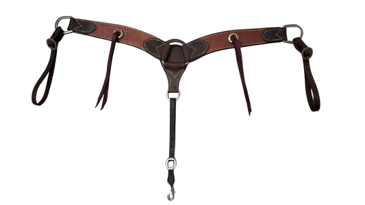 Scott Thomas 2" Basket Stamped Breast Collar w/Chocolate Roughout Ends