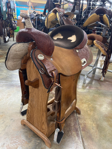 Used High Horse Barrel Saddle, 16" Seat