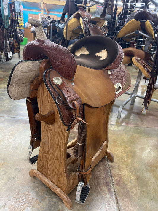 Used High Horse Barrel Saddle, 16" Seat