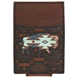 Red Dirt Hat Co. Men's Southwest Buffalo Inlay Card Case w/Magnetic Clip
