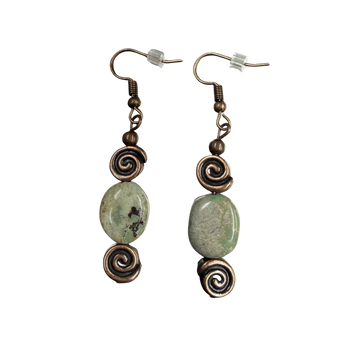 Turquoise with Copper Dangle Earrings