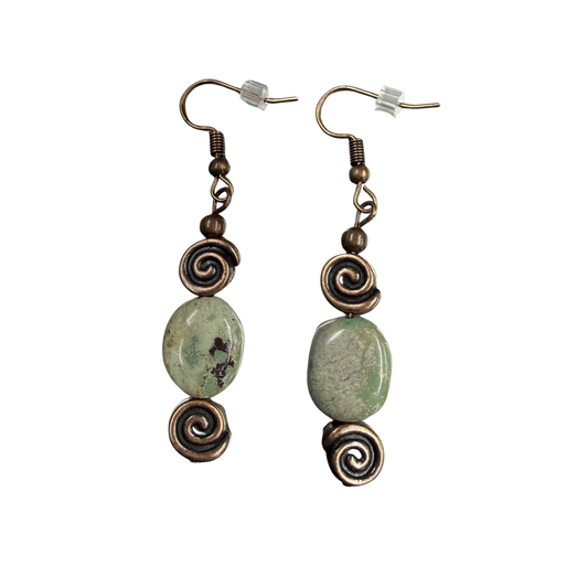 Turquoise with Copper Dangle Earrings