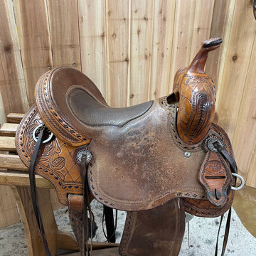 Used Double R Barrel Saddle, 14" Seat