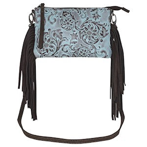 Justin Tooled Sunflower Pattern w/Turquoise Wash Small Crossbody
