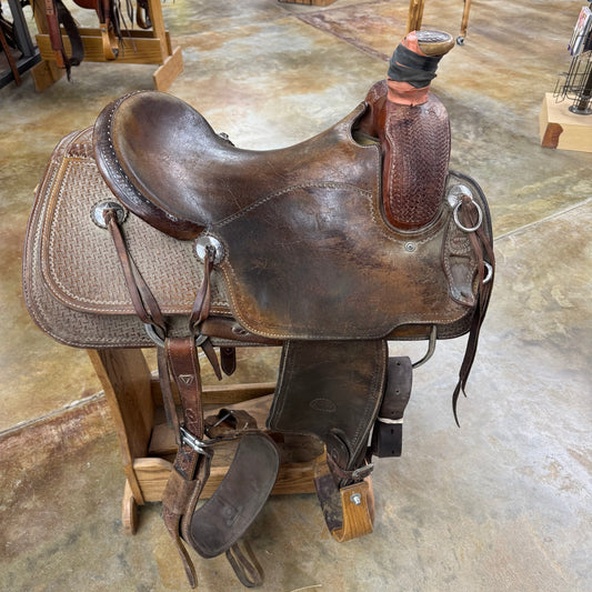 Used Tad Sanders Roper Saddle, 15.5" Seat