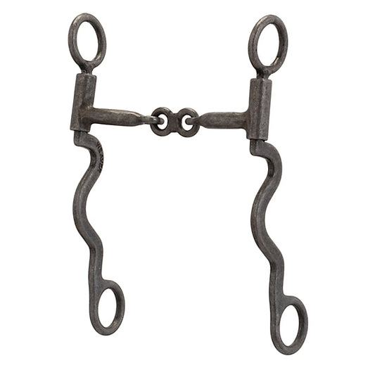Weaver Pro Series Long 8-1/4" Cheek 3 Piece Dogbone Horse Bit, Buffed Black