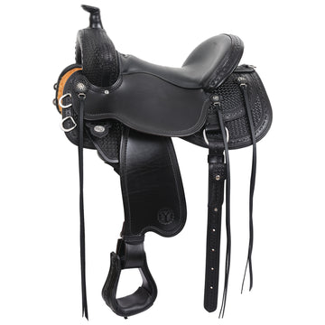 Circle Y Dark Rider Flex2 Trail Saddle, 16", Wide Fit